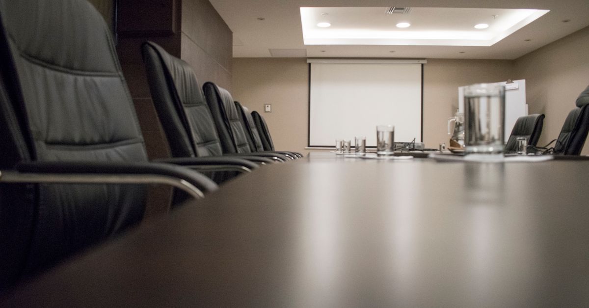 Corporate boardroom in a high-rise office