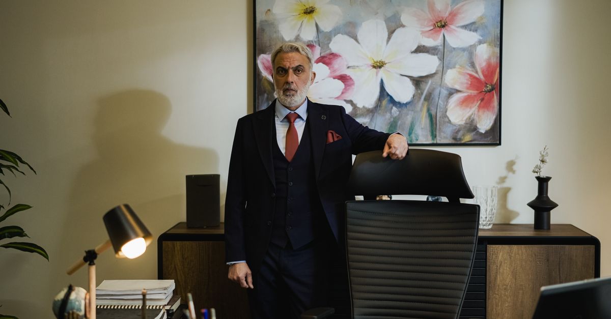 Company director in an office